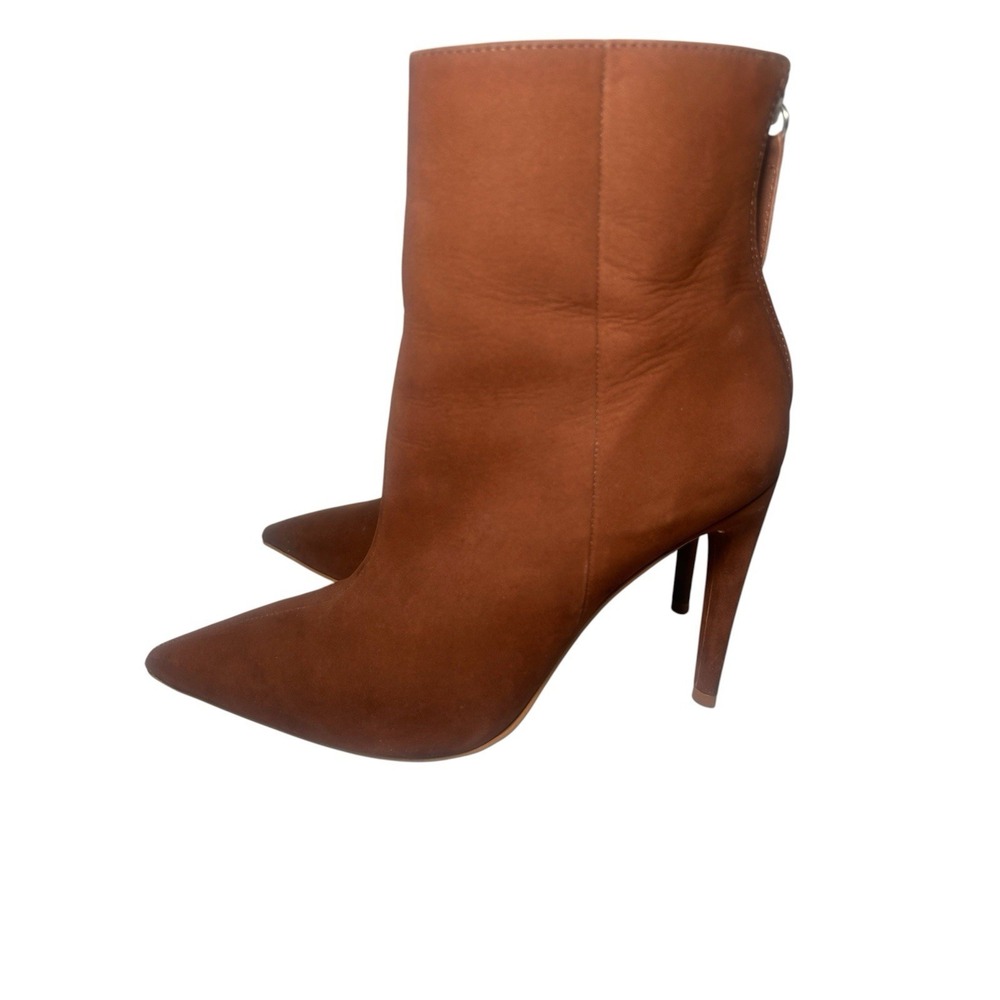Steve Madden Halena Brown‎ Nubuck Pointed-Toe Stiletto Ankle Boots Size 8.5